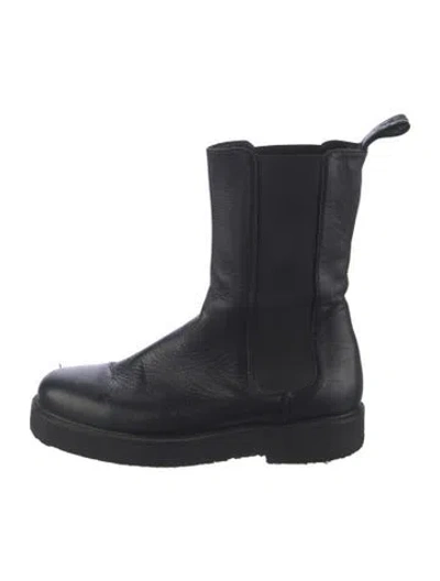 Pre-owned Staud Leather Chelsea Boots In Black