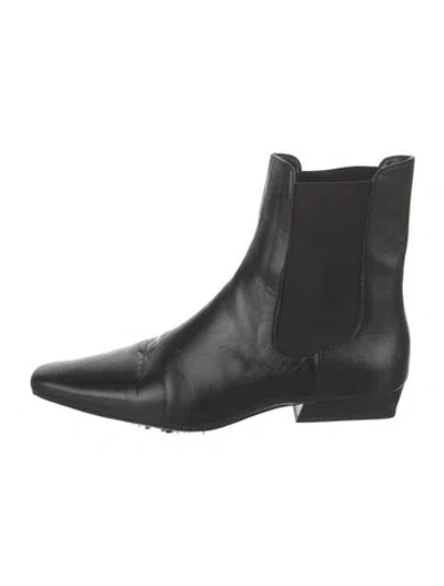 Pre-owned Staud Leather Chelsea Boots In Black