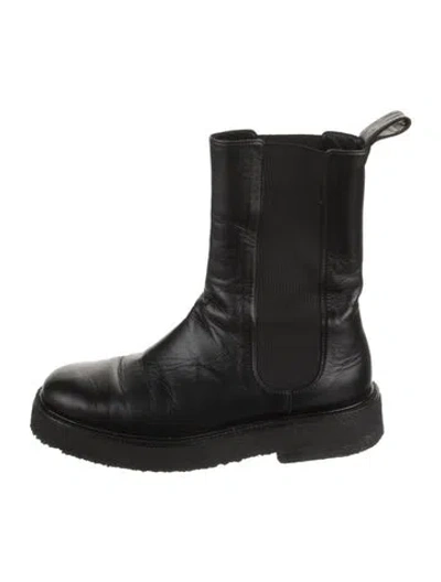 Pre-owned Staud Leather Chelsea Boots In Black