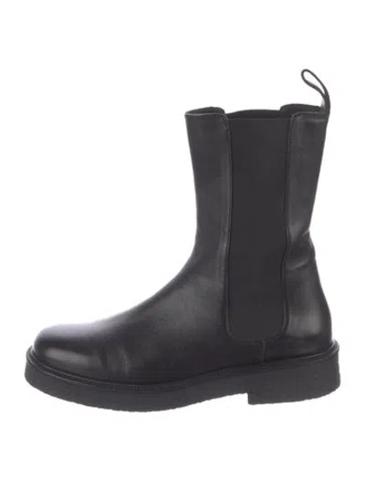 Pre-owned Staud Leather Chelsea Boots In Black