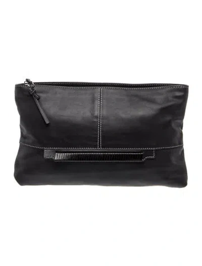 Pre-owned Staud Leather Clutch In Black