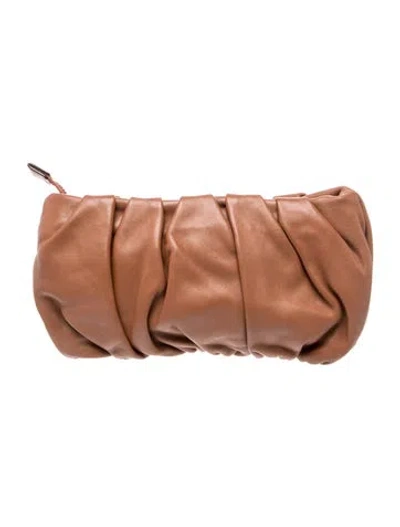 Pre-owned Staud Leather Clutch In Brown