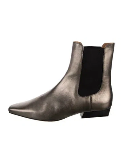 Pre-owned Staud Leather Colorblock Pattern Chelsea Boots In Metallic