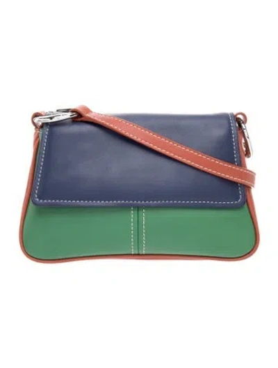 Pre-owned Staud Leather Crossbody Bag In Blue