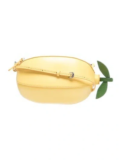 Pre-owned Staud Leather Crossbody Bag In Yellow