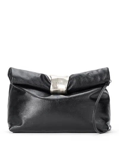 Staud Leather Cuff Clutch In Black