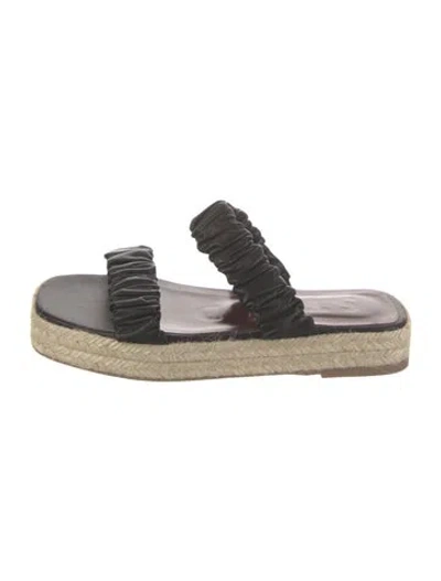 Pre-owned Staud Leather Espadrilles In Black