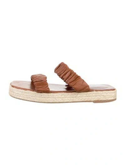 Pre-owned Staud Leather Espadrilles In Brown