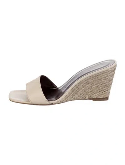 Pre-owned Staud Leather Espadrilles In Neutral