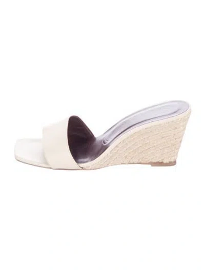Pre-owned Staud Leather Espadrilles In Neutrals