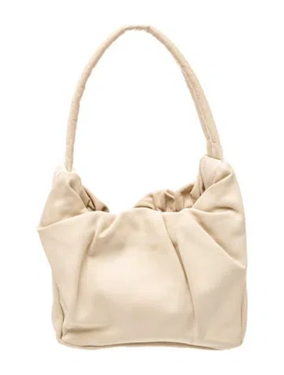 Pre-owned Staud Leather Felix In Neutral