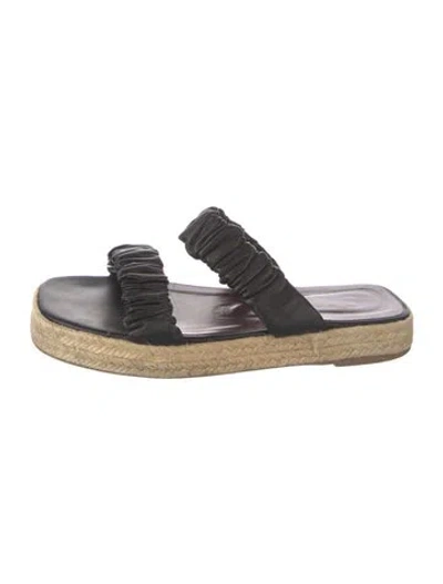 Pre-owned Staud Leather Flats In Black