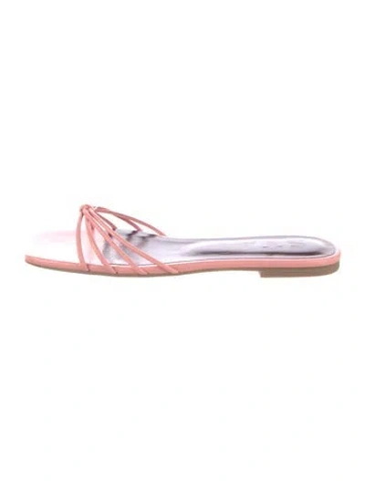 Pre-owned Staud Leather Flats In Pink