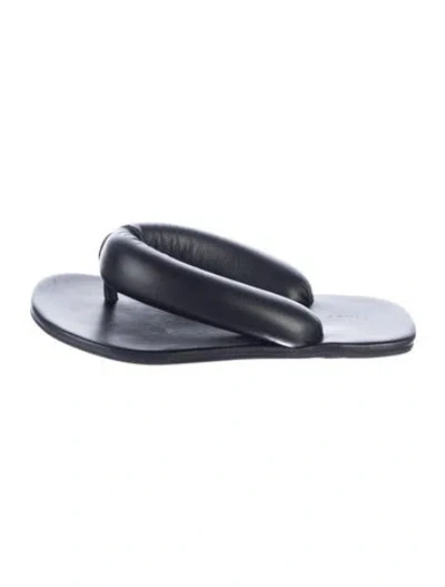 Pre-owned Staud Leather Flip Flops In Blue