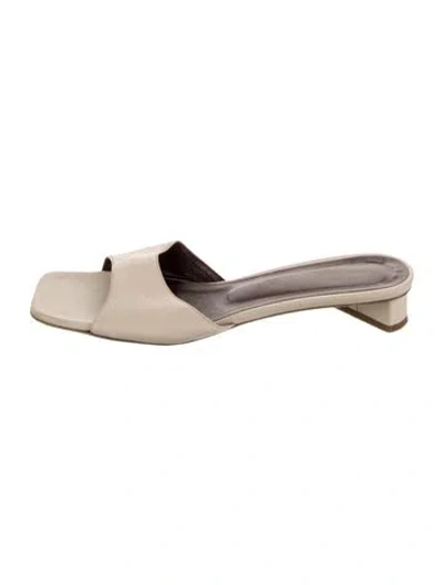 Pre-owned Staud Leather Flip Flops In Red