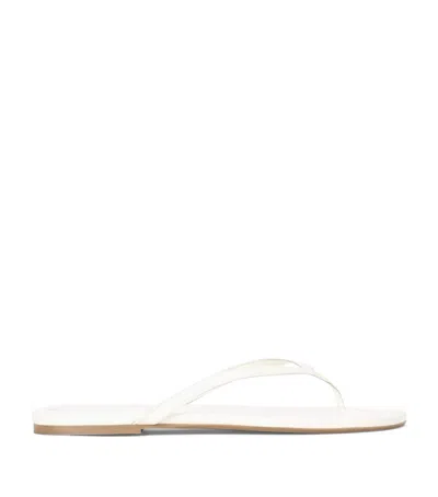 Staud Leather  Freja Thong Flip Flops In White