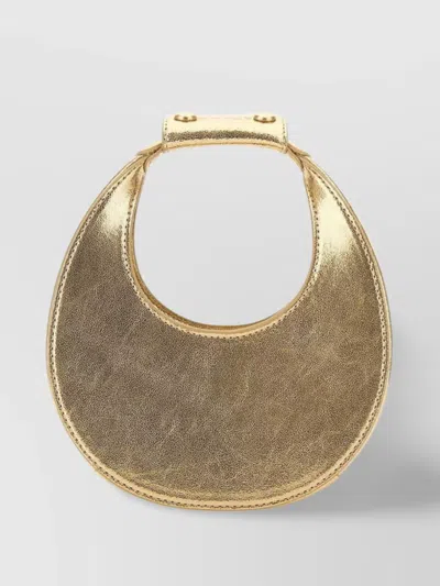 Staud Leather Half-moon Shoulder Bag In Silver