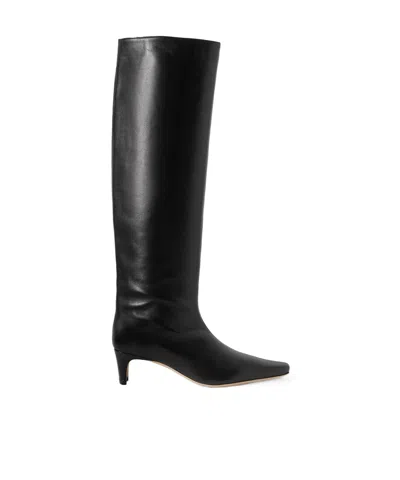 Staud Leather Knee Boots In Black