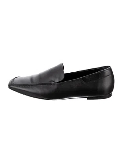 Pre-owned Staud Leather Loafers In Black
