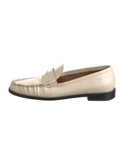 Pre-owned Staud Leather Loafers In Neutral