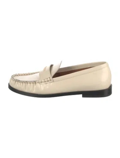 Pre-owned Staud Leather Loafers In Neutrals