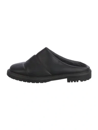 Pre-owned Staud Leather Mules In Black