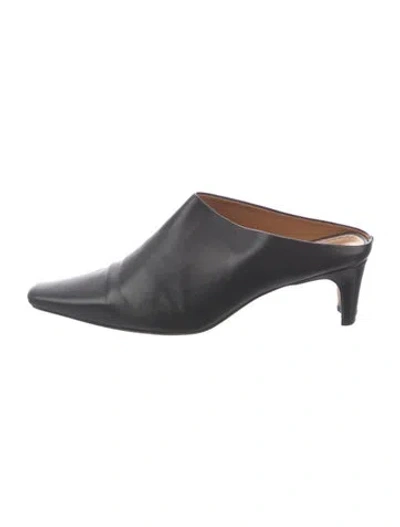 Pre-owned Staud Leather Mules In Black
