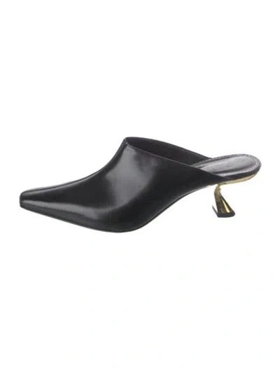Pre-owned Staud Leather Mules In Black