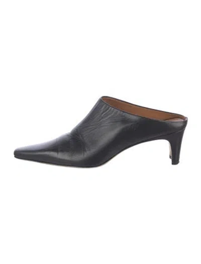 Pre-owned Staud Leather Mules In Black