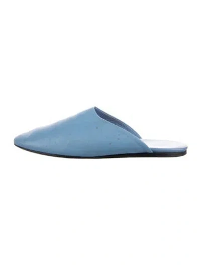 Pre-owned Staud Leather Mules In Blue