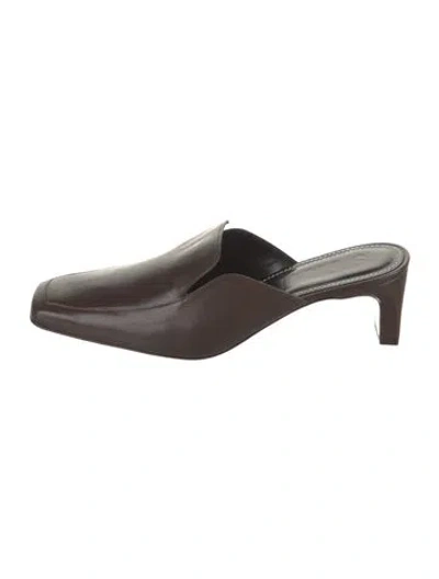 Pre-owned Staud Leather Mules In Brown
