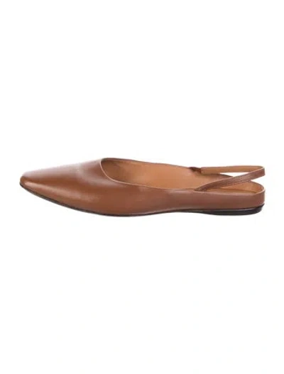 Pre-owned Staud Leather Mules In Brown