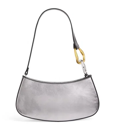 Staud Leather Ollie Mini Bag In Silver