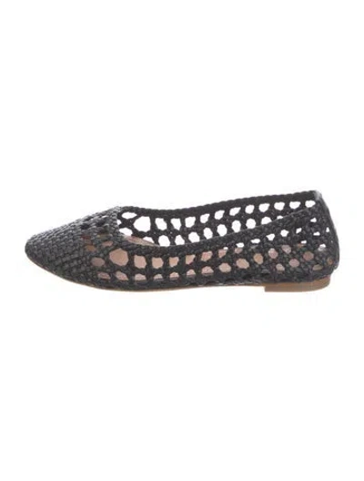 Pre-owned Staud Leather Patterned Ballet Flats In Black/white