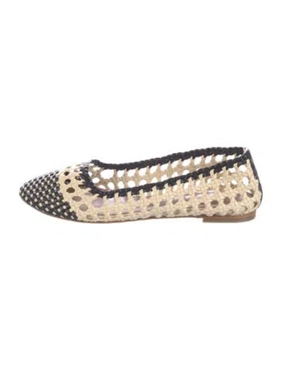 Pre-owned Staud Leather Patterned Ballet Flats In Neutrals