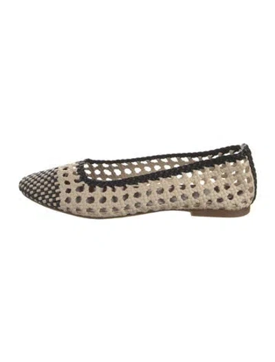 Pre-owned Staud Leather Patterned Flats In Neutral
