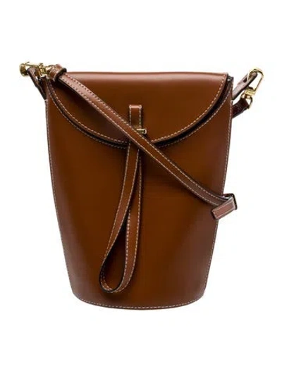 Pre-owned Staud Leather Phoebe In Brown