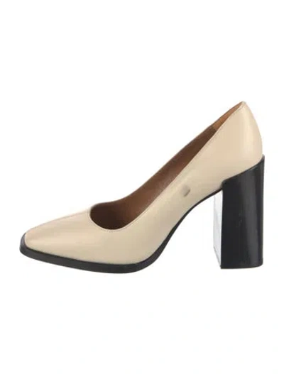 Pre-owned Staud Leather Pumps In Neutral