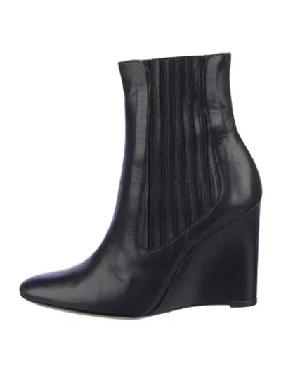 Pre-owned Staud Leather Rain Boots In Blue