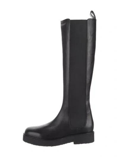 Pre-owned Staud Leather Riding Boots In Black