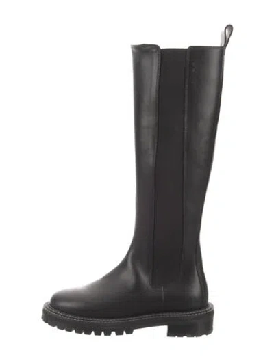 Pre-owned Staud Leather Riding Boots In Black