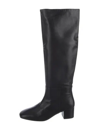 Pre-owned Staud Leather Riding Boots In Black