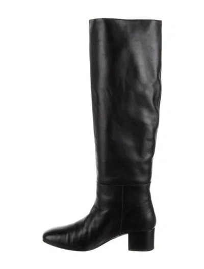 Pre-owned Staud Leather Riding Boots In Black