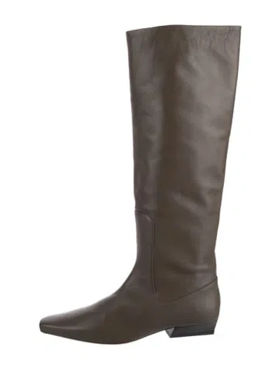 Pre-owned Staud Leather Riding Boots In Brown