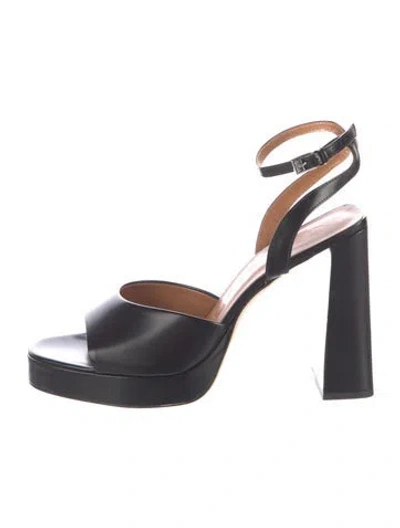 Pre-owned Staud Leather Sandals In Black