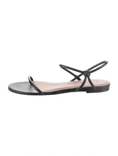 Pre-owned Staud Leather Sandals In Black