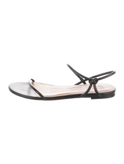 Pre-owned Staud Leather Sandals In Black