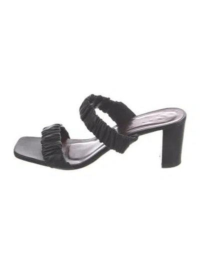 Pre-owned Staud Leather Sandals In Black/burgundy
