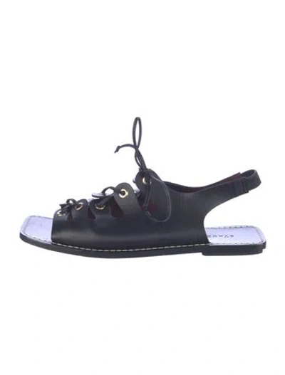 Pre-owned Staud Leather Sandals In Blue