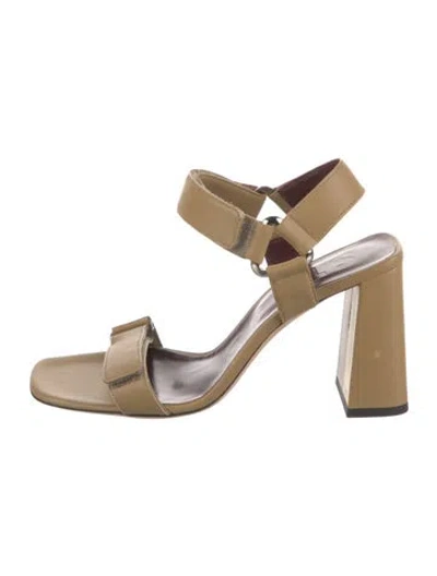 Pre-owned Staud Leather Sandals In Brown
